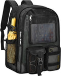 Mesh Backpack for School - Semi-Transparent 27L Black