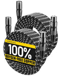 Long XLR Cables 50 ft 2 Pack - Low-Noise Nylon Braided Mic Cords