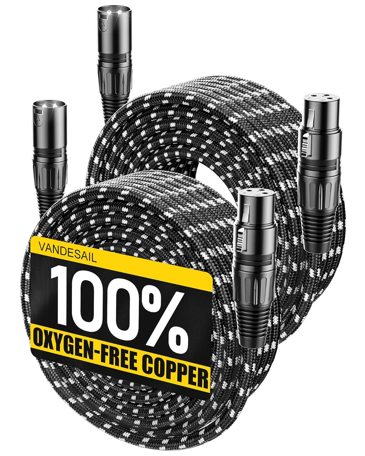 Long XLR Cables 50 ft 2 Pack for Superior Sound Quality