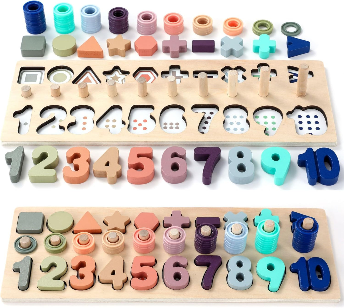 BEKILOLE Wooden Number Puzzle: Educational Fun