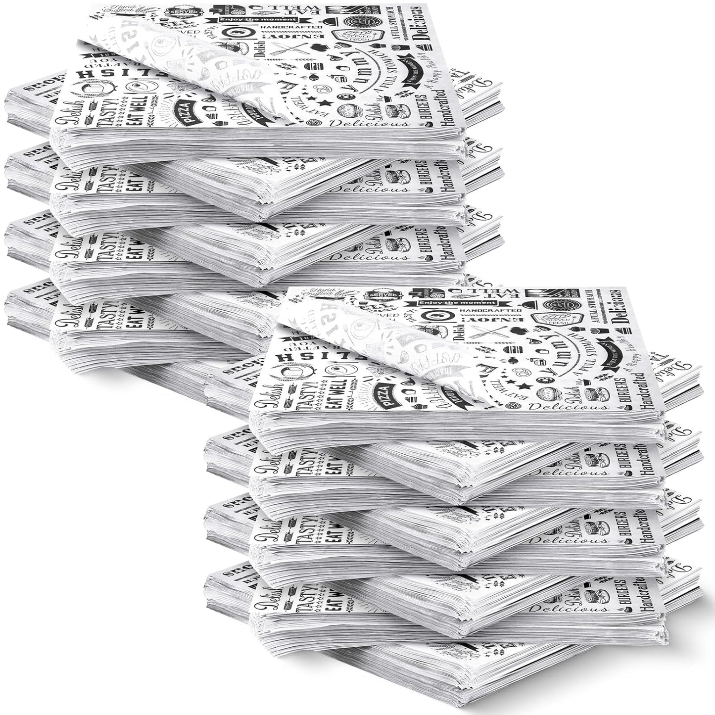 1800 Pcs 12 x 12 Inch Deli Wax Paper Sheets for Food Wrapping