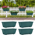 HAITRAL Railing Planter Boxes 16.9 in 4 Pack - Over-Rail Window