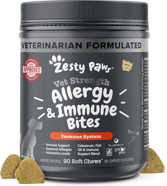 Zesty Paws Vet Strength Dog Allergy Relief Chews for Itchy Skin