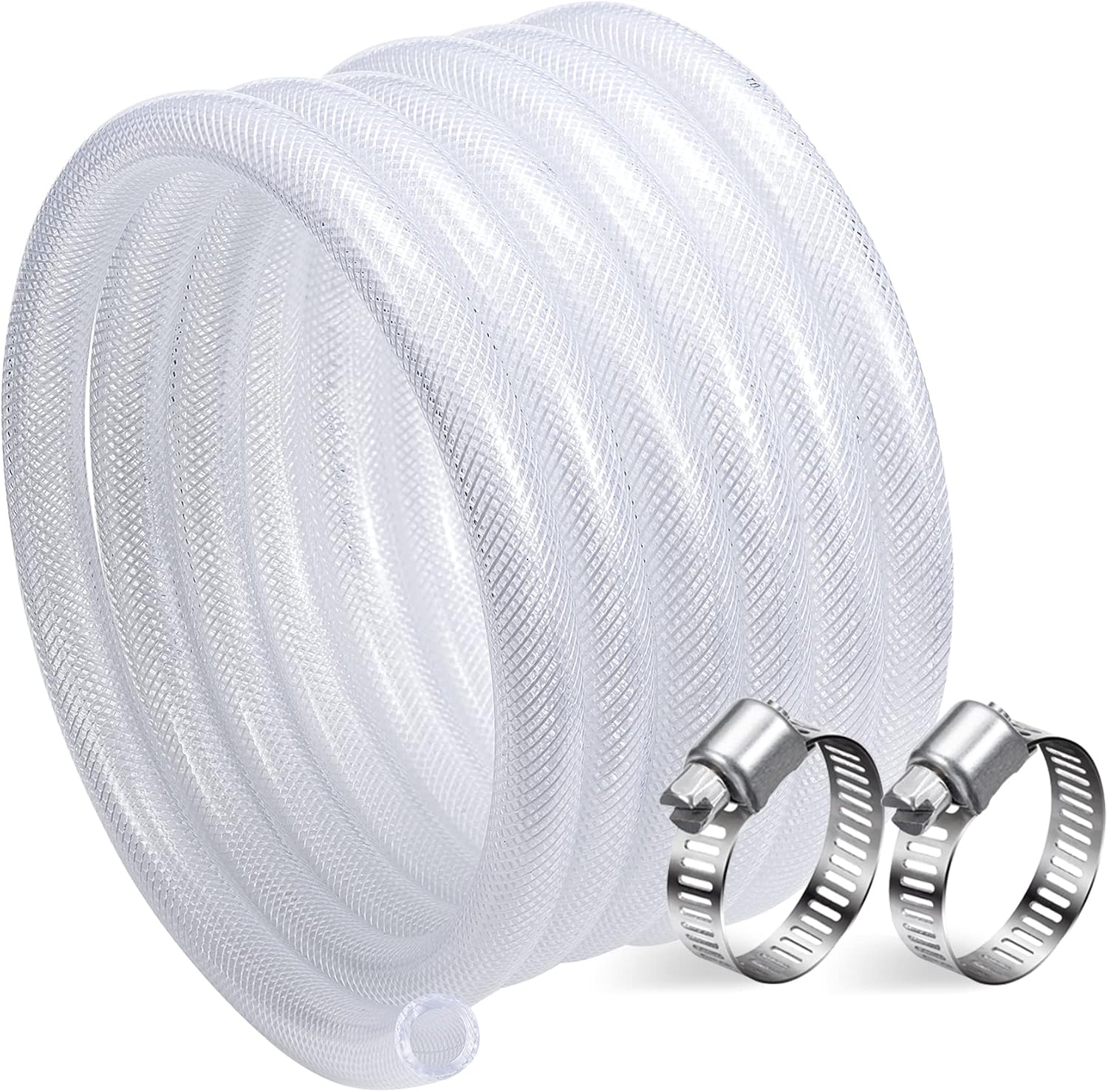 DAVCO 3/8 ID Heavy Duty Braided Clear Plastic Vinyl Tubing