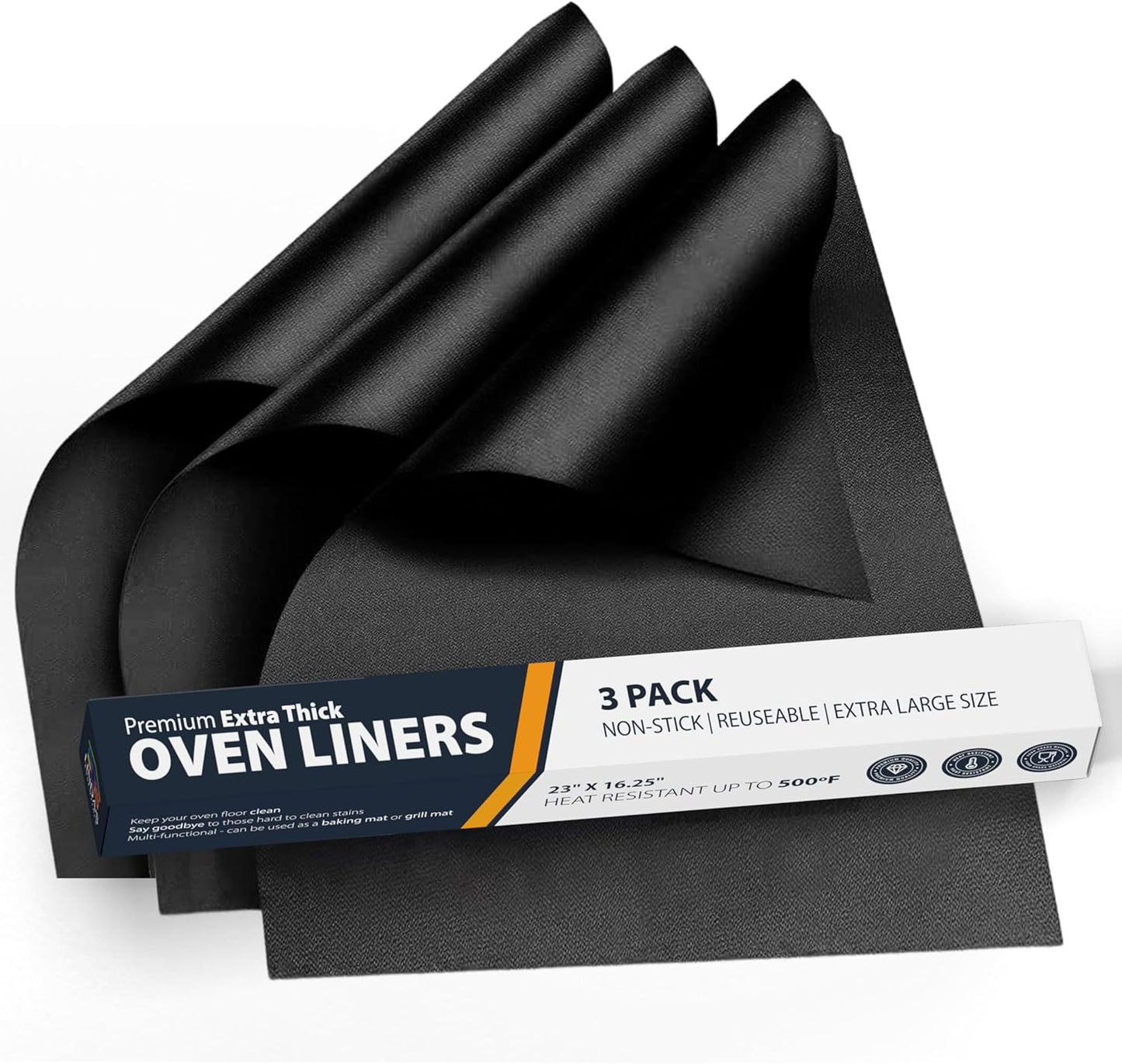 Non-Stick Oven Liners - 3 Pack Heavy Duty Mats for Clean Cooking