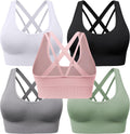Evercute Sports Bra for Women Padded Medium Support Criss Cross we