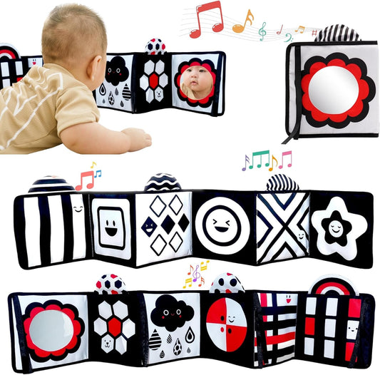 High Contrast Soft Sensory Book for Newborns | Perfect Tummy Time Toy
