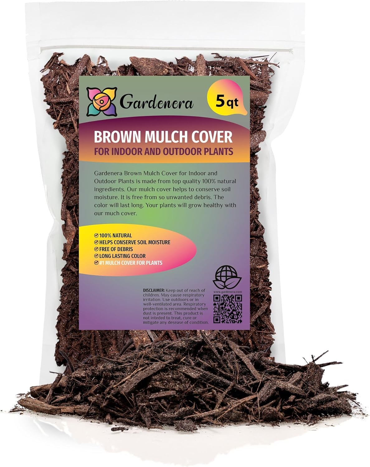 Gardenera Brown Mulch Cover for Indoor and Outdoor Plants
