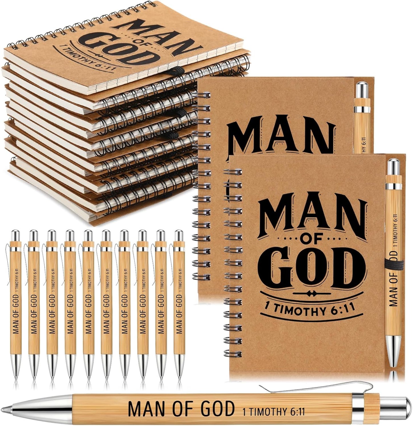 Man of God Spiral Notebook & Pen Set - Sayglossy