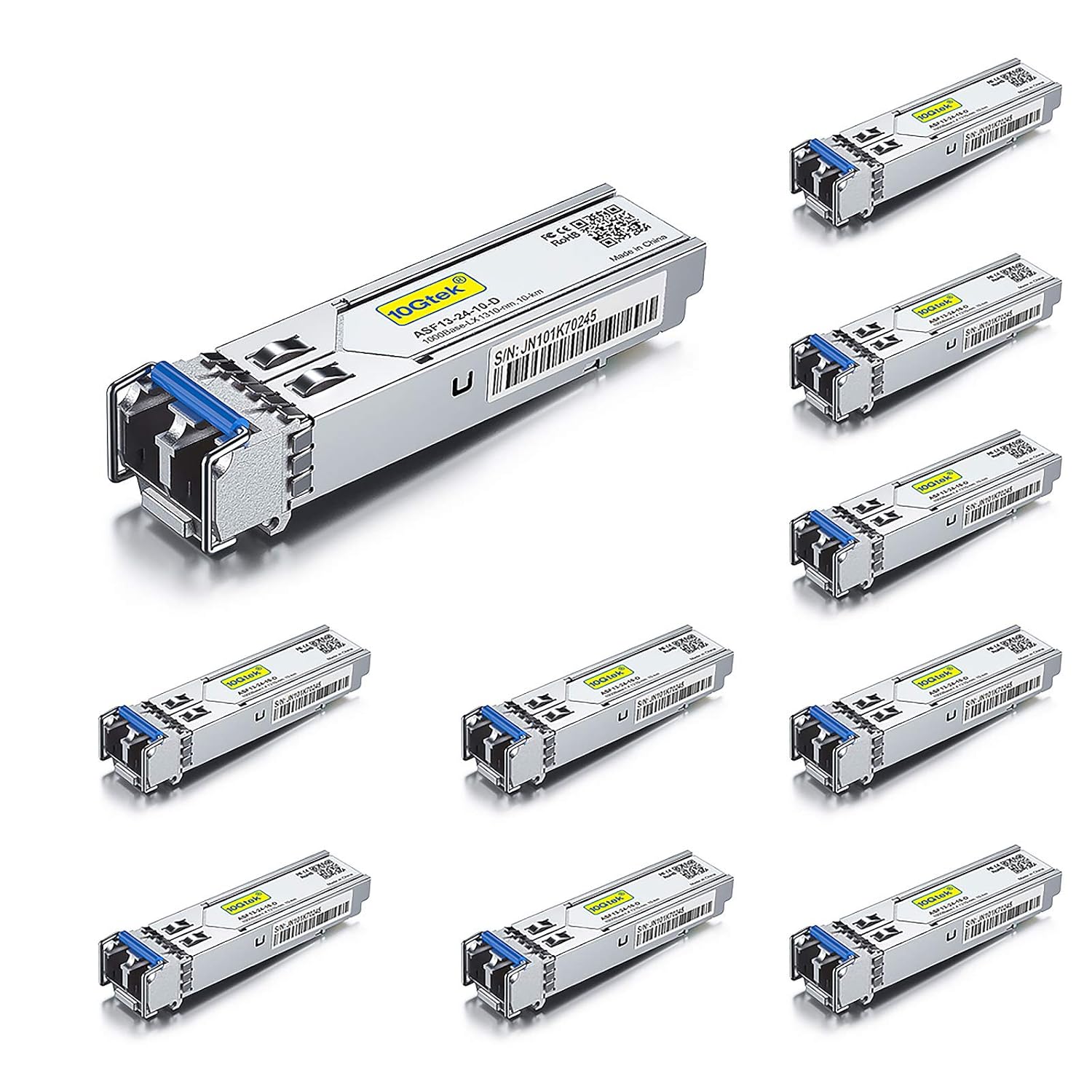 10Gtek 1.25G SFP 1000Base-LX Transceiver for Cisco and More