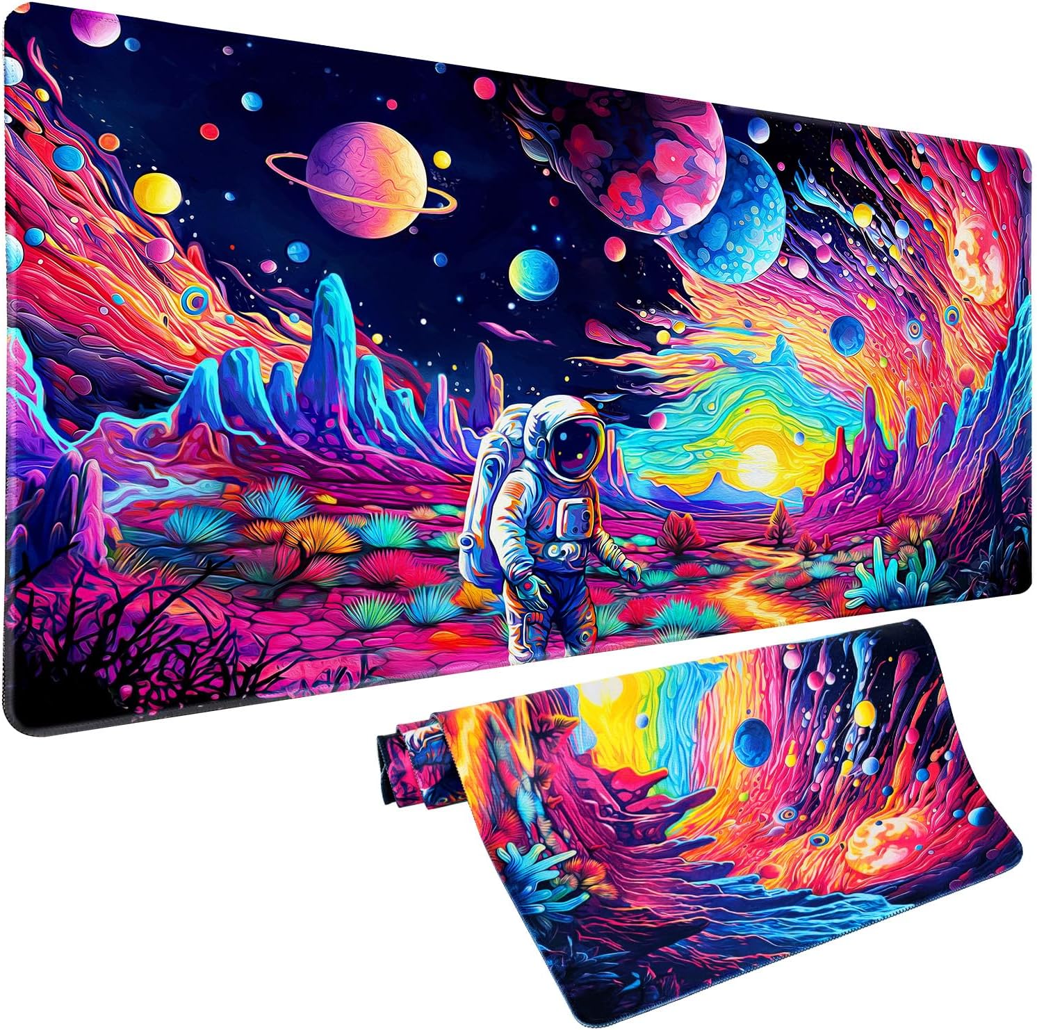 Futuristic Cosmic Adventure Mouse Pad - XXL Waterproof by Vimorco