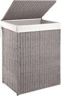 Laundry Hamper with Lid 23.8 Gal Wicker Basket - Practical Storage