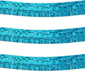 Thick 10 ft by 15 in Turquoise Foil Fringe Garland - Shiny Metallic