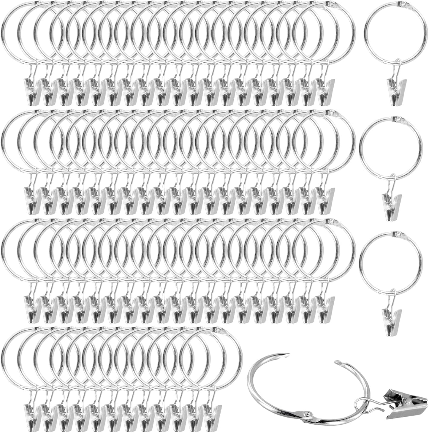 Rustproof Silver Curtain Rings for Easy Drapery Hanging