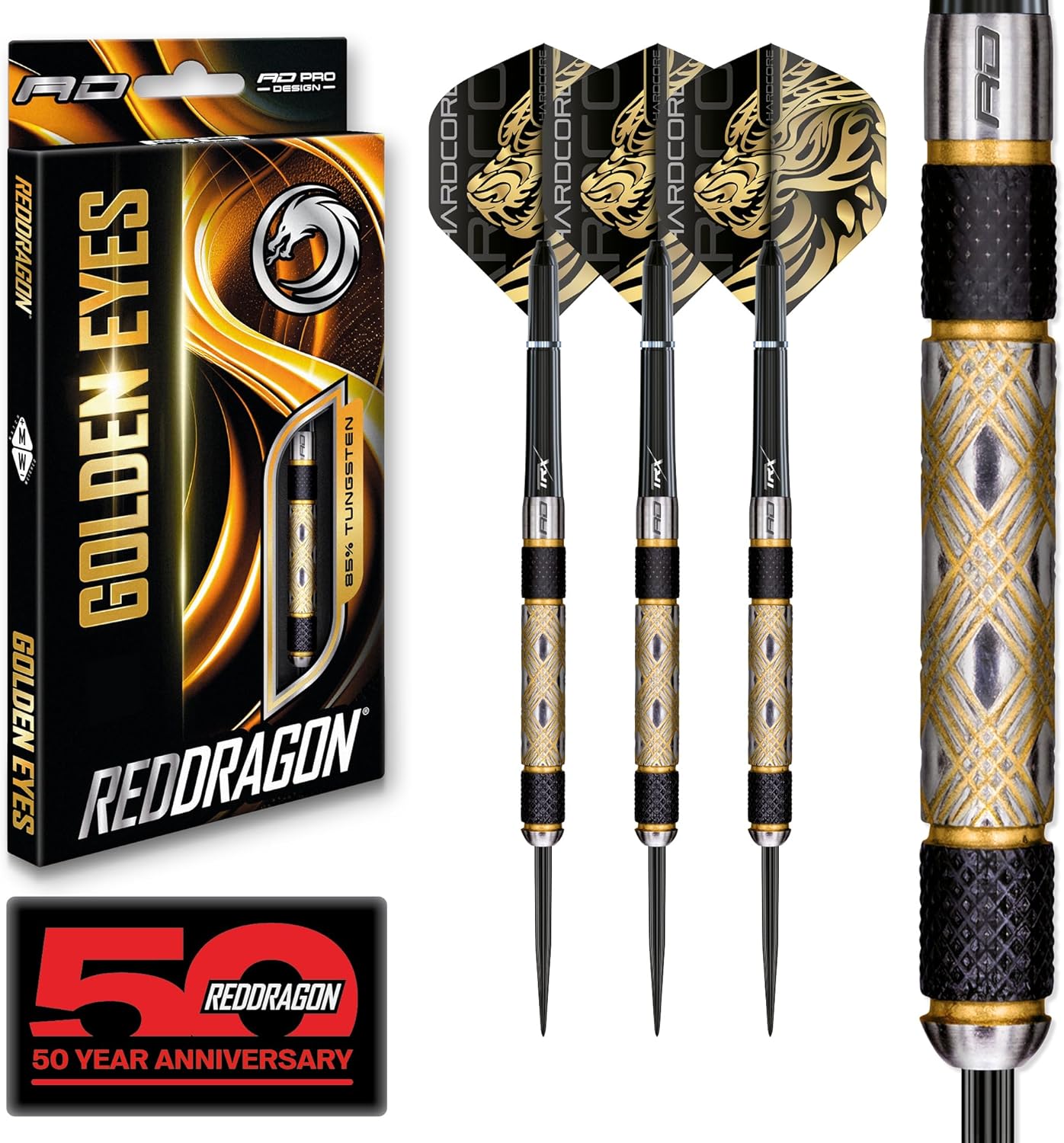 Red Dragon Tungsten Darts Set of 3 with Stylish Gold Design