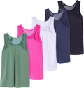 Women's Racerback Tank Top 5 Pack - Mesh Back Dry-Fit Comfort
