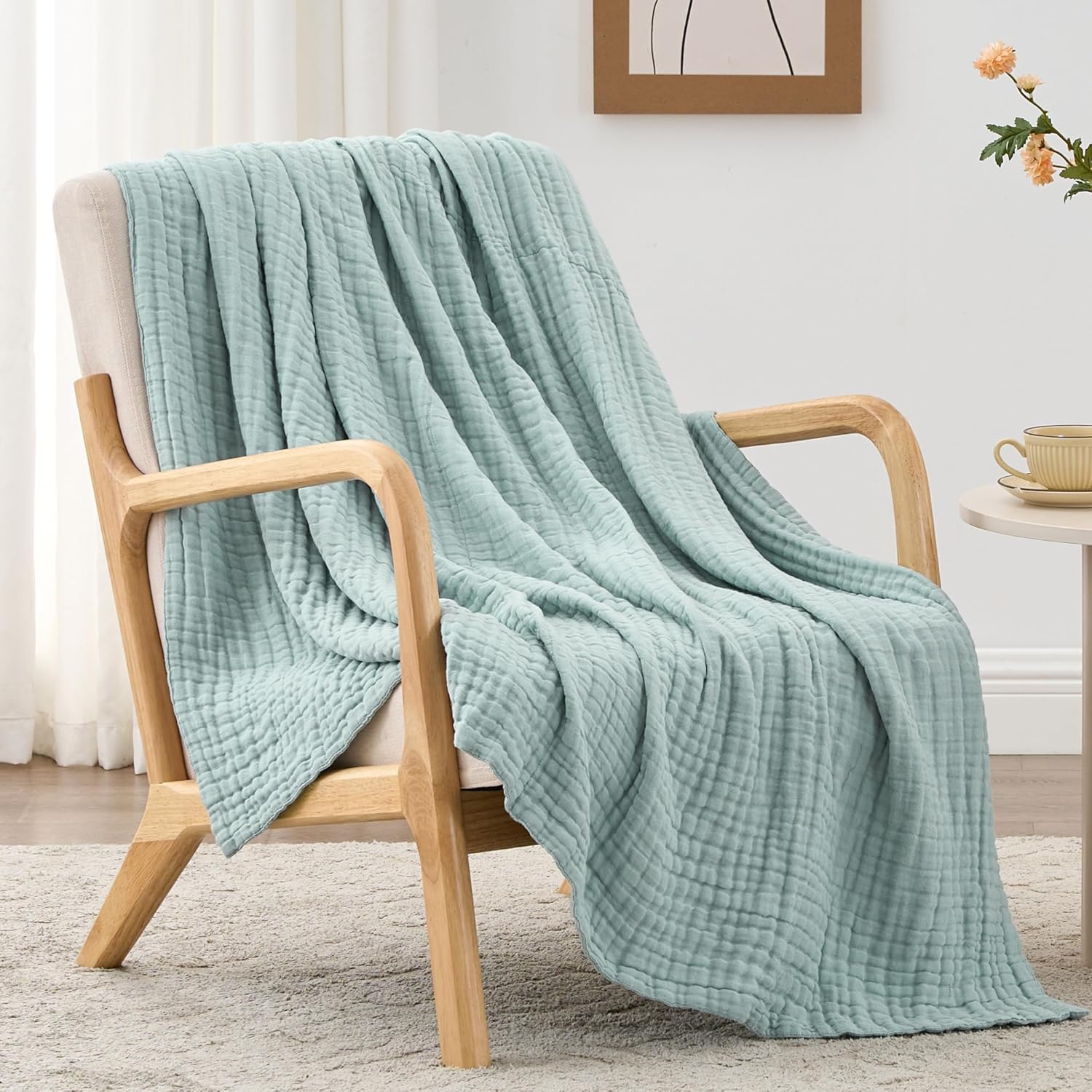 Luxurious 6 Layer 100% Cotton Muslin Blanket for Cozy Comfort