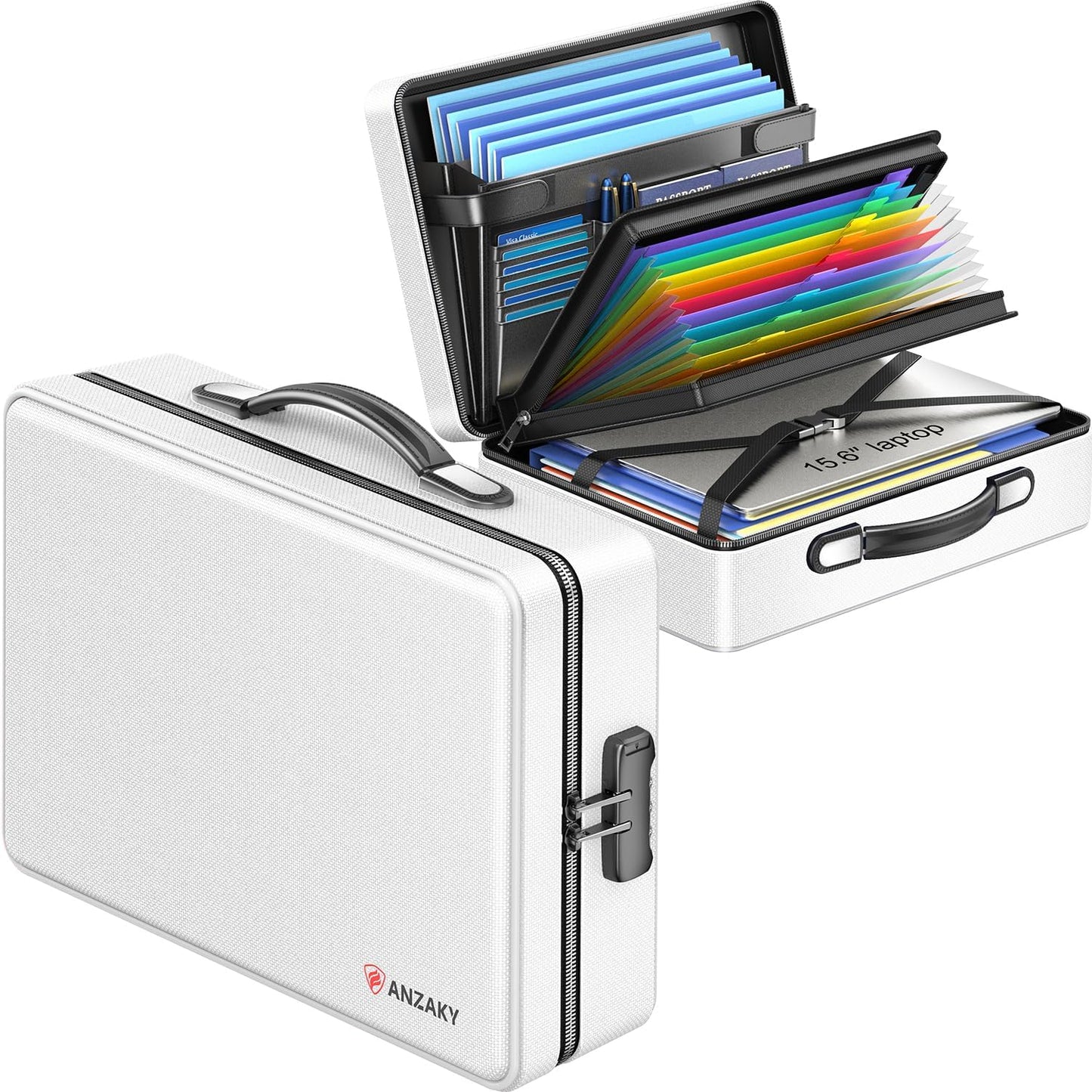 Fireproof Document Box with Lock and Zipper for Safety