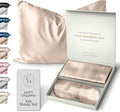 Silk Pillowcase and Eye Mask Set - Nude Champagne Queen Size