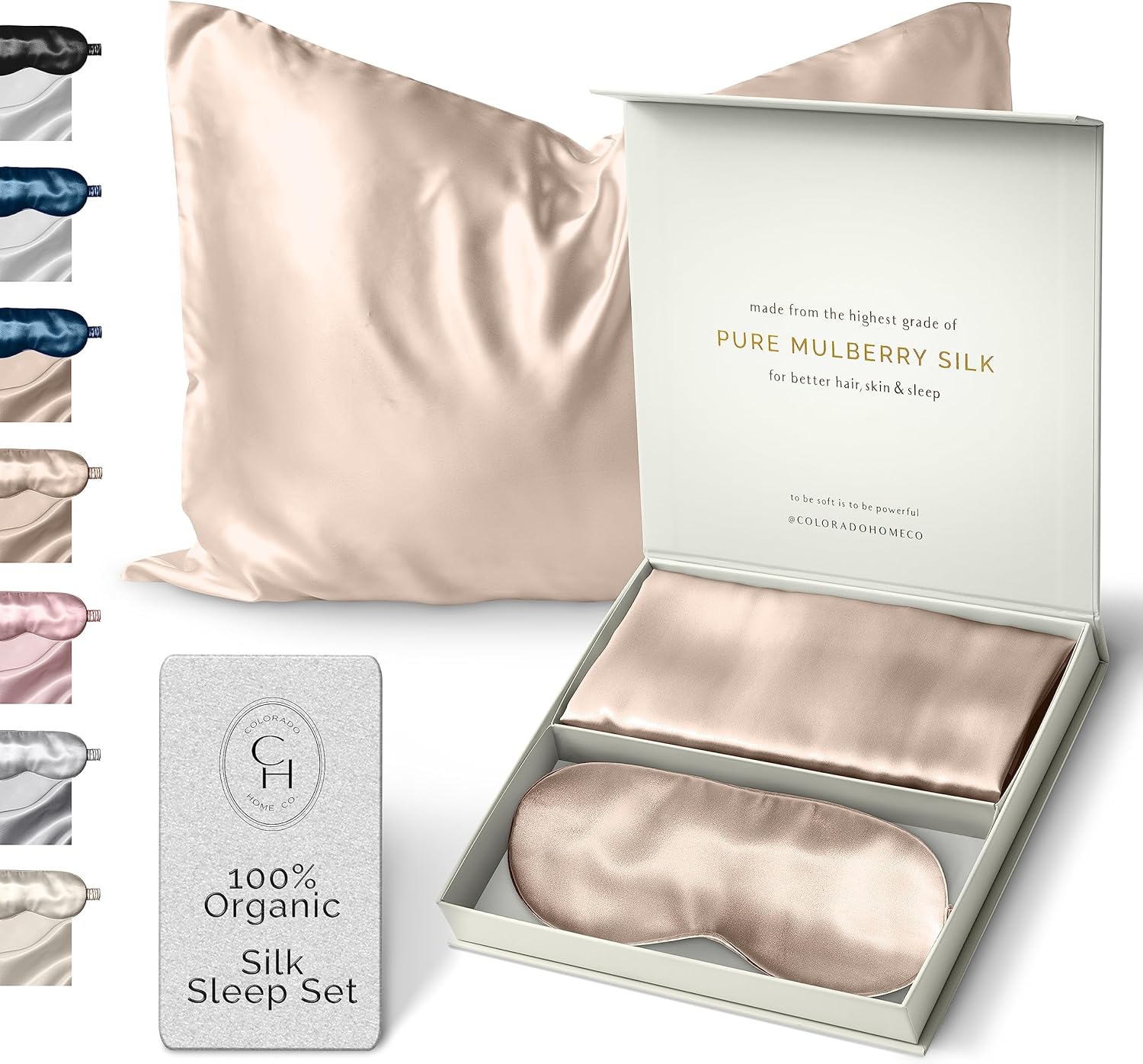 Silk Pillowcase for Hair and Skin - Nude Champagne Queen Size