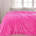 Super Soft King Blanket Hot Pink Ribbed - Lightweight All-Season Throw