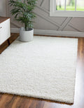 Unique Loom Solid Shag Area Rug (3 ft 3 in x 5 ft 3 in) Snow White