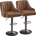 VECELO Bar Stools Set of 2 Adjustable Counter Height Stools - Retro