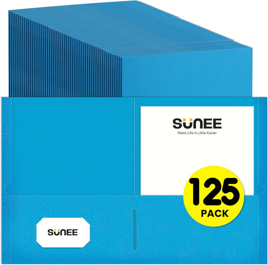 Durable 2 Pocket Folders for School Office Home Business Use