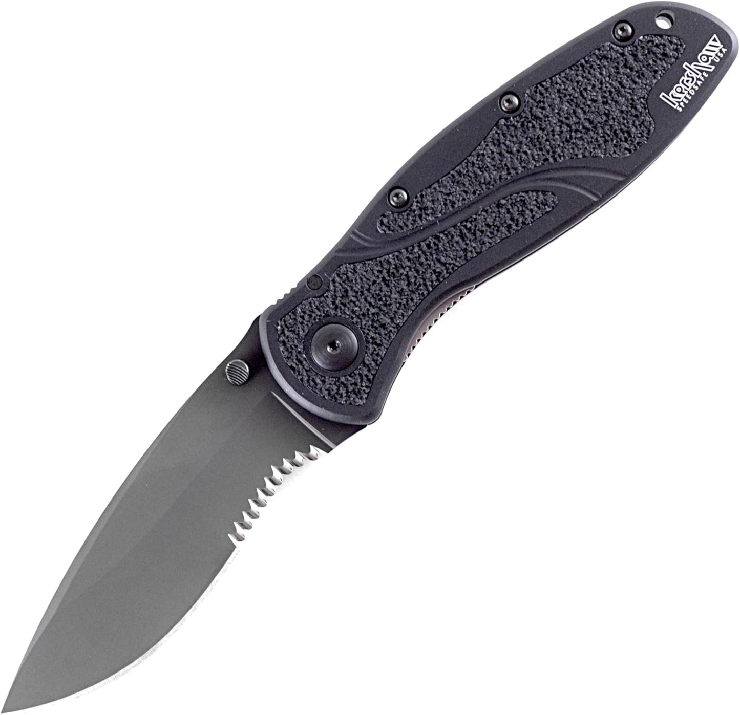 Kershaw Blur Folding Knife with All-Black Body and Grip