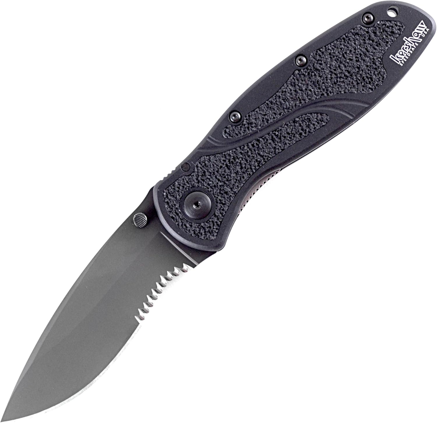 Kershaw Blur Folding Knife with All-Black Body and Grip
