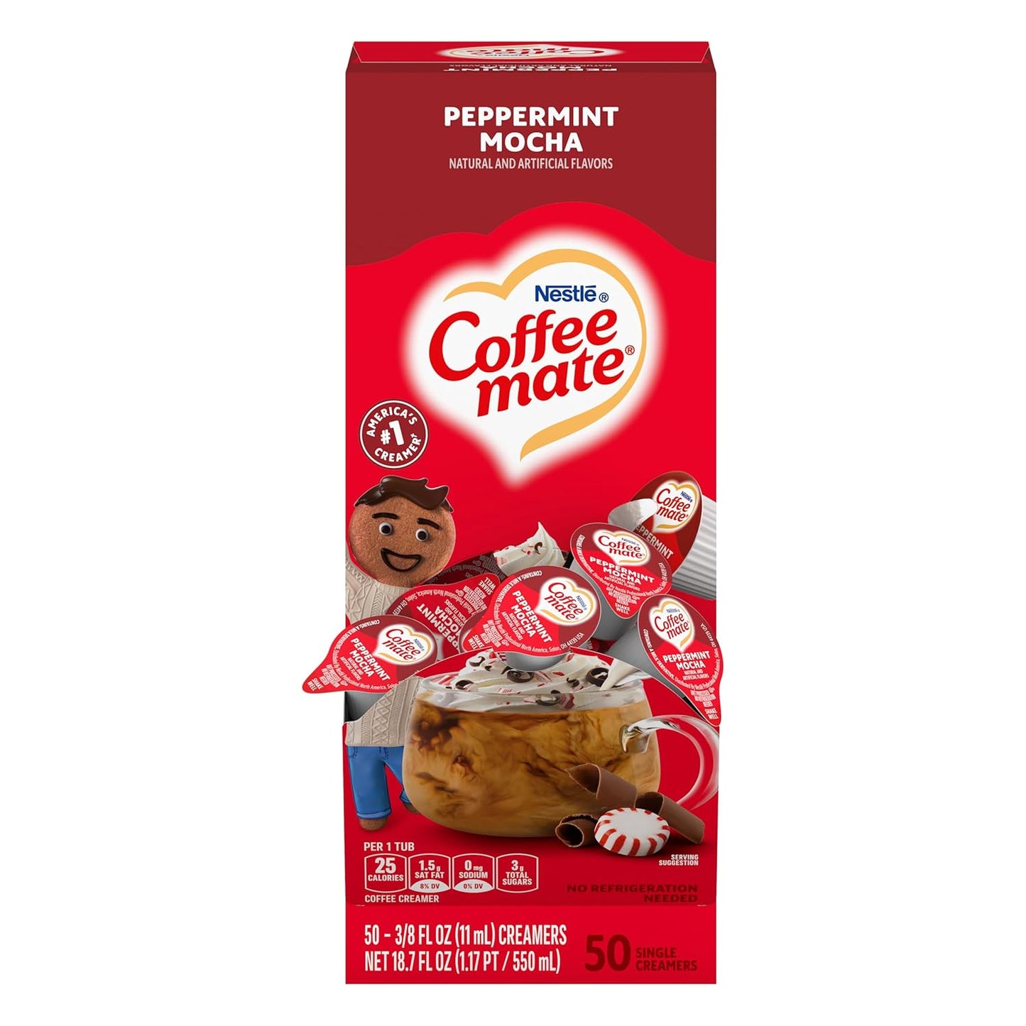Nestle Peppermint Mocha Creamer Singles - 50 Pack