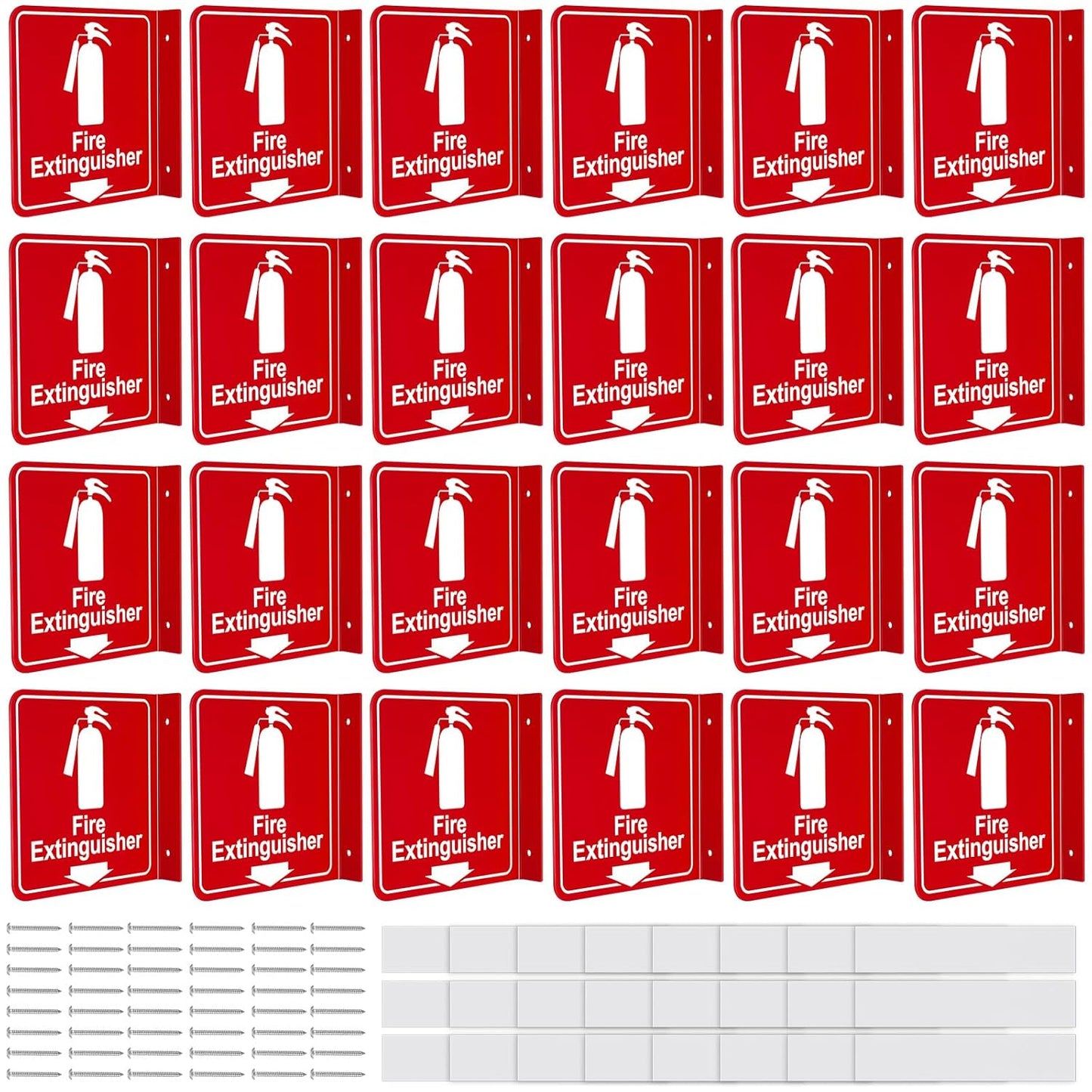 Barydat 24 Pcs Fire Extinguisher Signs for Home and Office