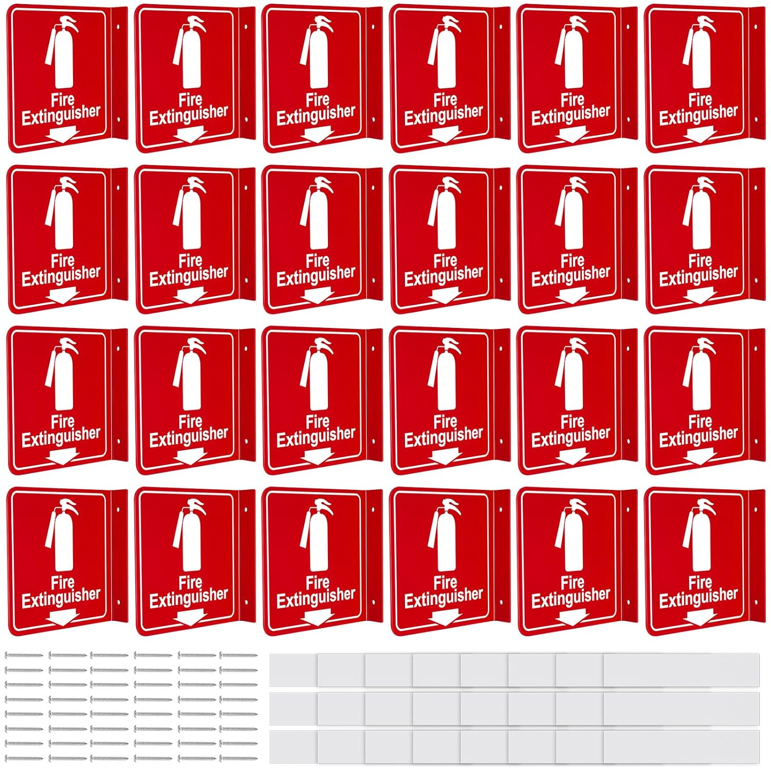 Barydat 24 Pcs Fire Extinguisher Signs for Home and Office