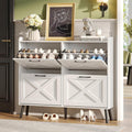 Large Shoe Storage Cabinet with 4 Flip Drawers - Slim Entryway Rack