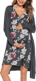 Soft Nursing Gown and Robe Set for Women by SWOMOG for Maternity