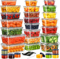 60-Piece Large Food Storage Containers Set - Airtight Kitchen