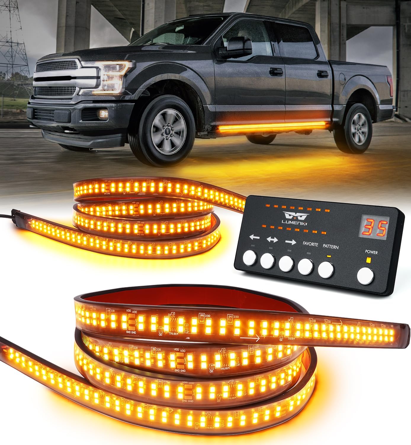 LUMENIX 70 Inch Emergency Strobe Lights for Safety Vehicles