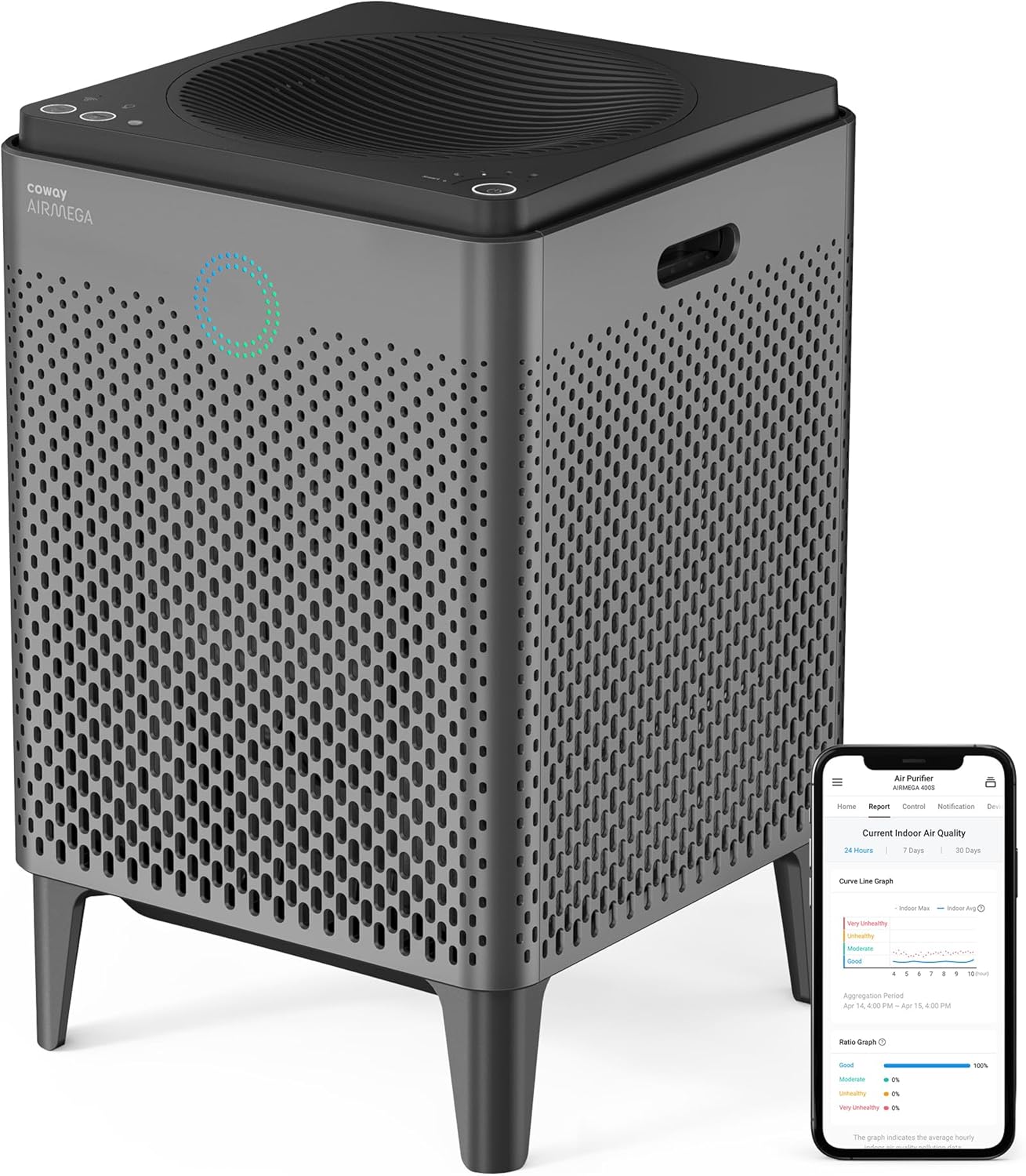 Coway Airmega 400S App-Enabled HEPA Air Purifier for Large Rooms