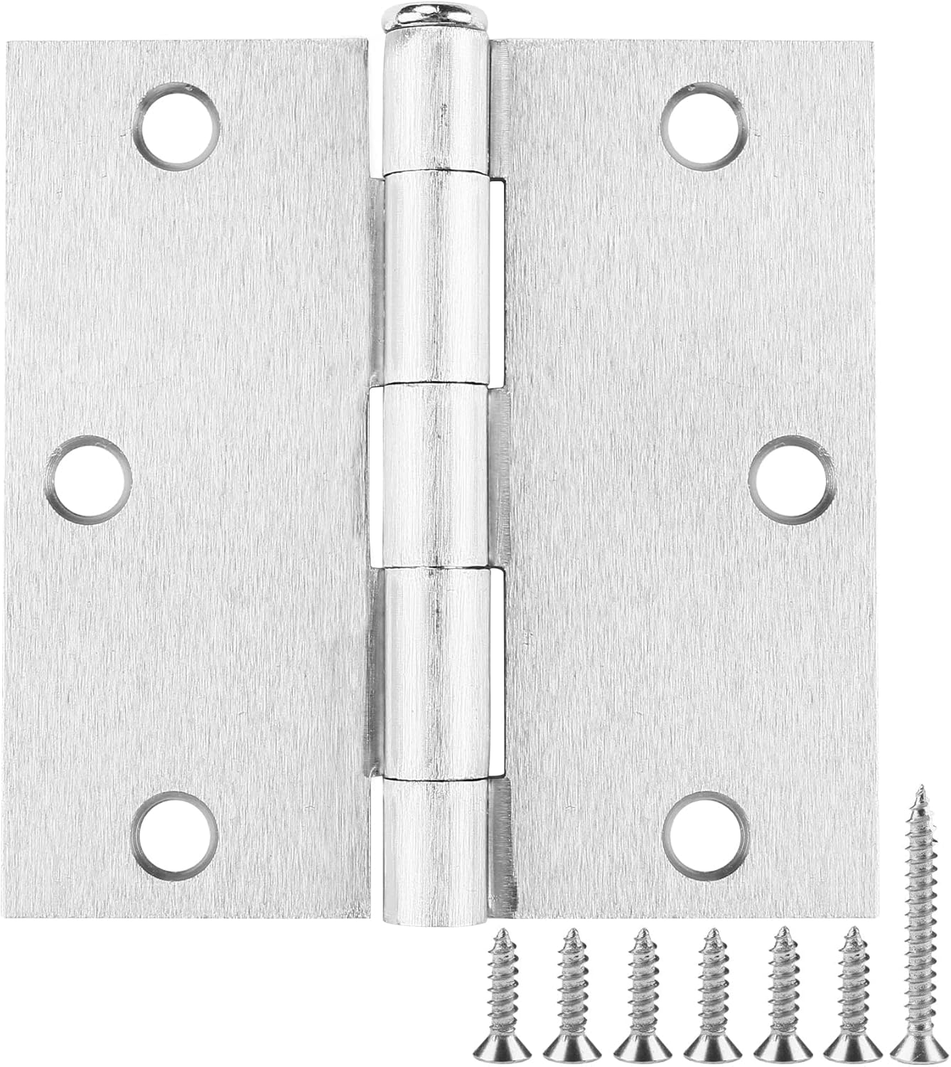 30 Pack Square Door Hinges Satin Nickel 3.5 Inch for Security