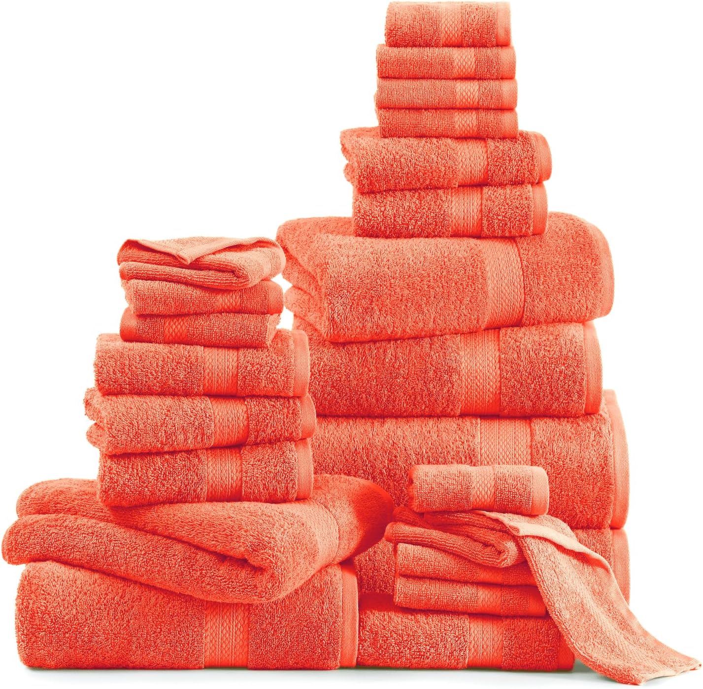 Lane Linen 100% Cotton Bathroom Towel Set - Luxurious 24 Pc