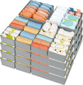 Gray 18-Pack Drawer Organizer Clothes Set - Foldable Fabric Dividers