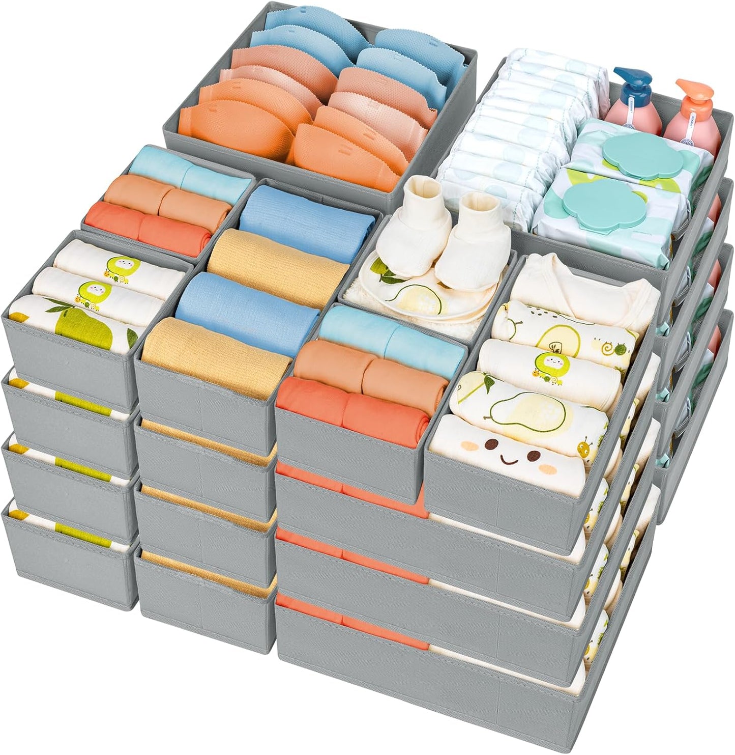 DIMJ Drawer Organizer Clothes 18 Pack for Tidy Storage Solutions