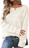 Zeagoo Womens Crochet Off The Shoulder Sweater - Soft, Breathable