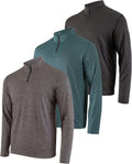 Men's Dry-Fit Quarter Zip 3-Pack Active Shirts - Lightweight
