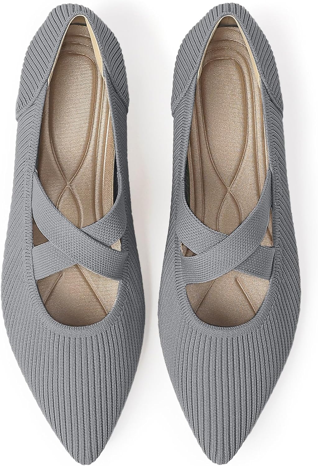 Women's Flats Shoes Pointed Toe Knit Comfortable Dressy Style