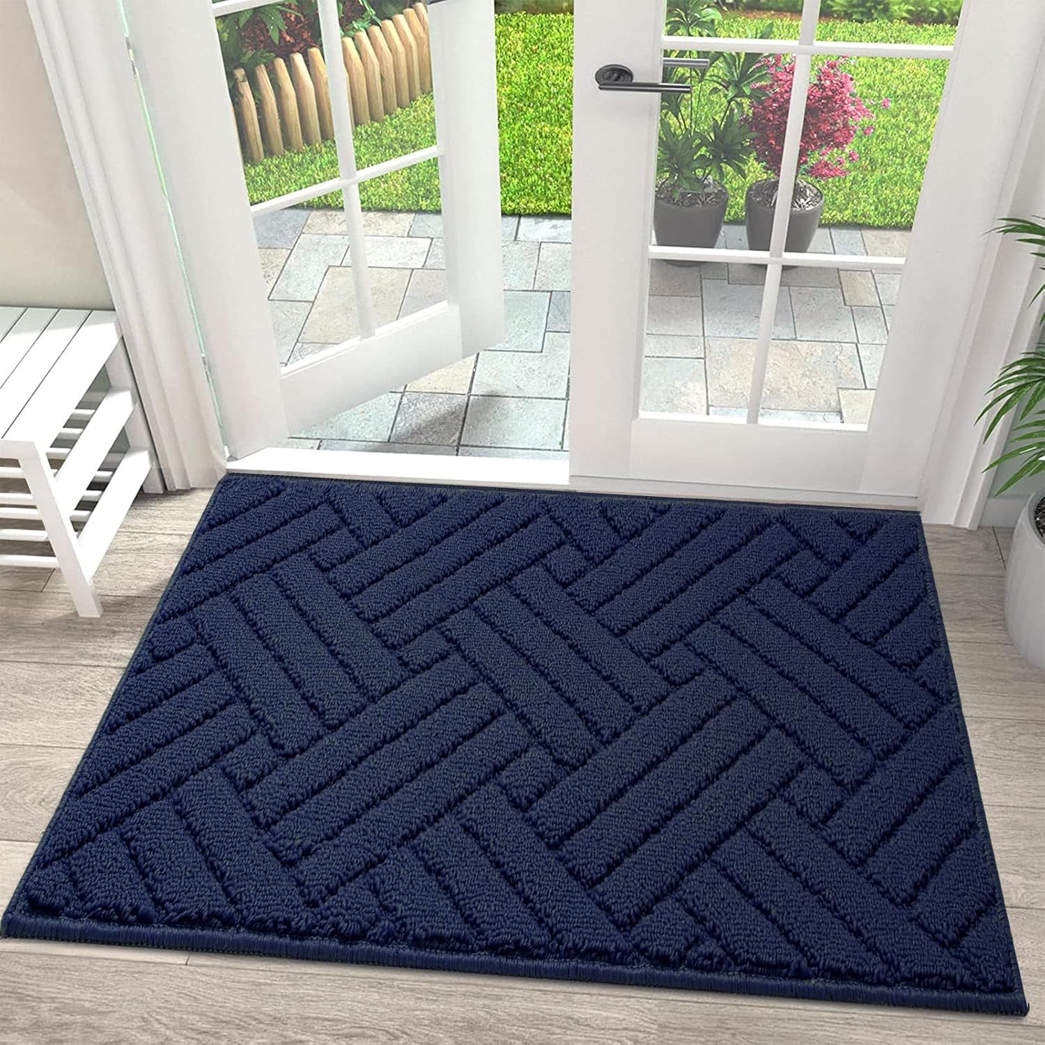 Indoor Doormat with Non-Slip Rubber Backing for Entryway