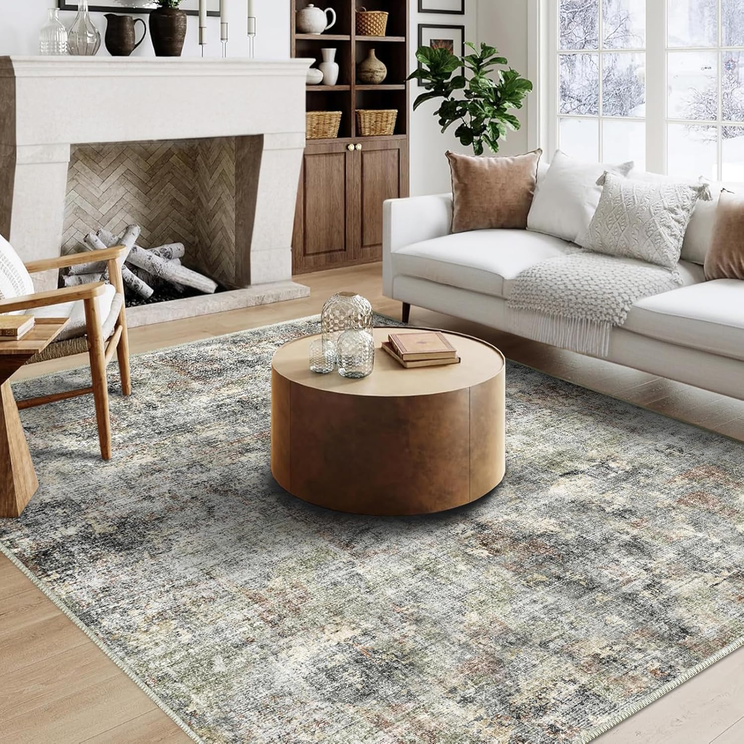 5x7 Area Rugs - Soft Non-Slip Machine Washable Living Room Rug