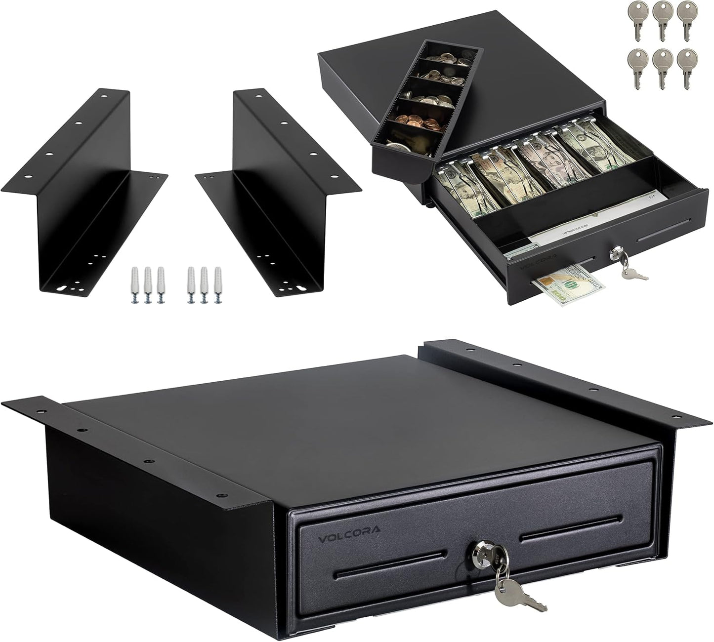Volcora 13in Electronic Cash Register Drawer for POS Systems