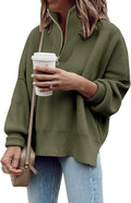 Imily Bela Womens Tunic Sweater 1/4 Zip Pullover - Cozy Fall Staple as