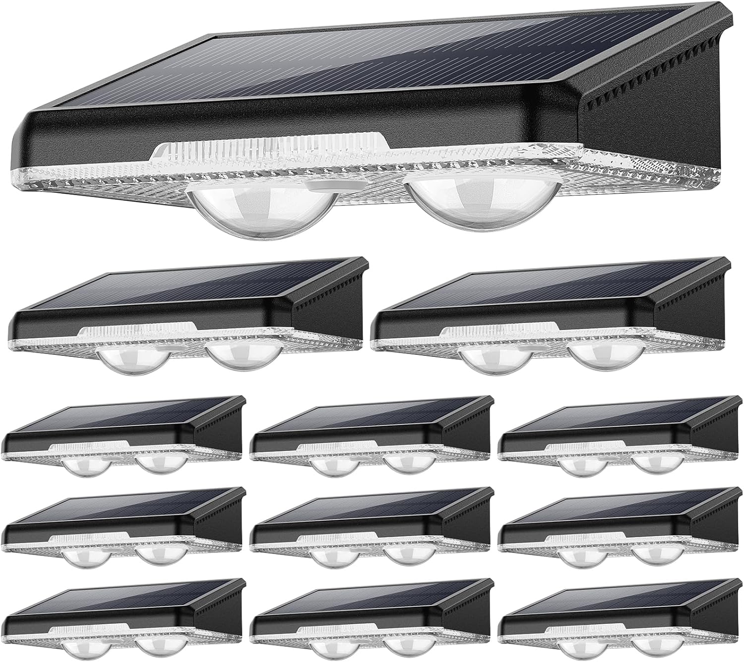 Solar Fence Lights Outdoor with 7 Colors for Decks and Patios